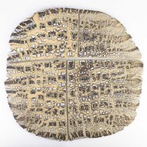 † BEN ARNUP (born 1954); a four piece stoneware plaque, inscribed signature, 42 x 41cm. Condition