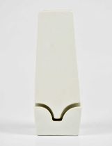 ALISON BRIGDEN FOR TROIKA POTTERY; a white glazed floating vase, signed Troika, with painted