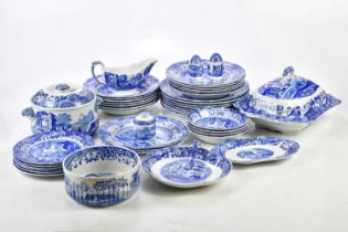 SPODE; an extensive collection of blue and white to include plates, meat platters, etc