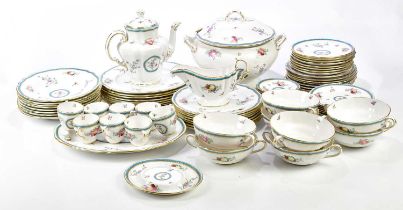 SPODE; an eight setting 'Trapnell' dinner service, with original Medallion pattern, the earlier