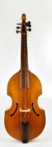 A modern bass viol, built from a kit supplied by the Early Music Shop in Bradford by Arthur