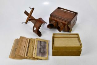 PRIMUS; a mahogany cased Perfect stereoscope, the case marked for Empire, Queen and Flag, South