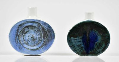 TROIKA POTTERY; two St Ives period perfume bottles, including larger example with a stylised