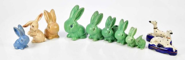 SYLVAC; a collection of rabbits, various sizes and colours, with similar examples, a pair of