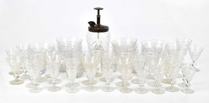 A large quantity of assorted predominantly Tudor cut glass including five decanters, bowls, jugs,