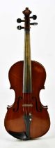 A full size Berini violin with interior label dated 1920, the two-piece back 35.8cm.