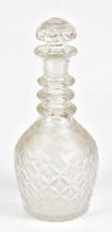 A large 19th century cut glass decanter, height 38cm. Condition Report: Minor nibbles to the