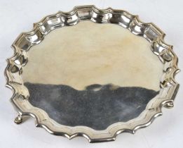 GEORGE JACKSON & DAVID FULLERTON; an Edwardian hallmarked silver salver with shaped raised rim and