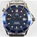 OMEGA; a gentleman's stainless steel Seamaster Professional chronometer 007 edition wristwatch, with