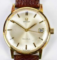 OMEGA: a 1968 bi-colour manual wind Seamaster wristwatch with date aperture to the circular dial,