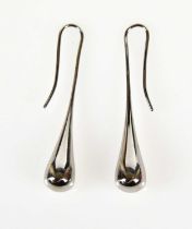 CALVIN KLEIN; a pair of drop earrings, length 40mm, with pouch and box.