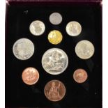 A 1951 Festival of Britain ten-coin proof set in original cardboard presentation box.