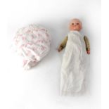 ARMAND MARSEILLE; a bisque head doll, no.341/4, with sleepy eyes and closed mouth, cloth body with