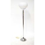 HARVEY GUZZINI; a chrome and white acrylic ball standard lamp, with a chrome finished colour, with