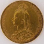 A Queen Victorian 1890 Jubilee head George and Dragon full sovereign, London mint.