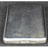 A hallmarked silver small vesta case of rectangular shape, marks indistinct, 6 x 4.5cm, approx. 1.