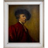 R. HEARN; oil on canvas portrait 'Joshua Reynolds', signed and indistinctly dated lower right,