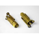 Two early 20th century brass Trench Art style cigarette lighters (2).