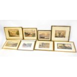 Seven various Victorian and later watercolours comprising various Italian views, initialled 'EVU', a