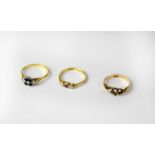 Three 18ct yellow gold rings, combined approx. 6.47g (3).