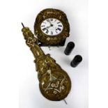 LAMY-PRUNET A CLERMONT; a 19th century wall clock, the white enamelled dial set with Roman numerals,