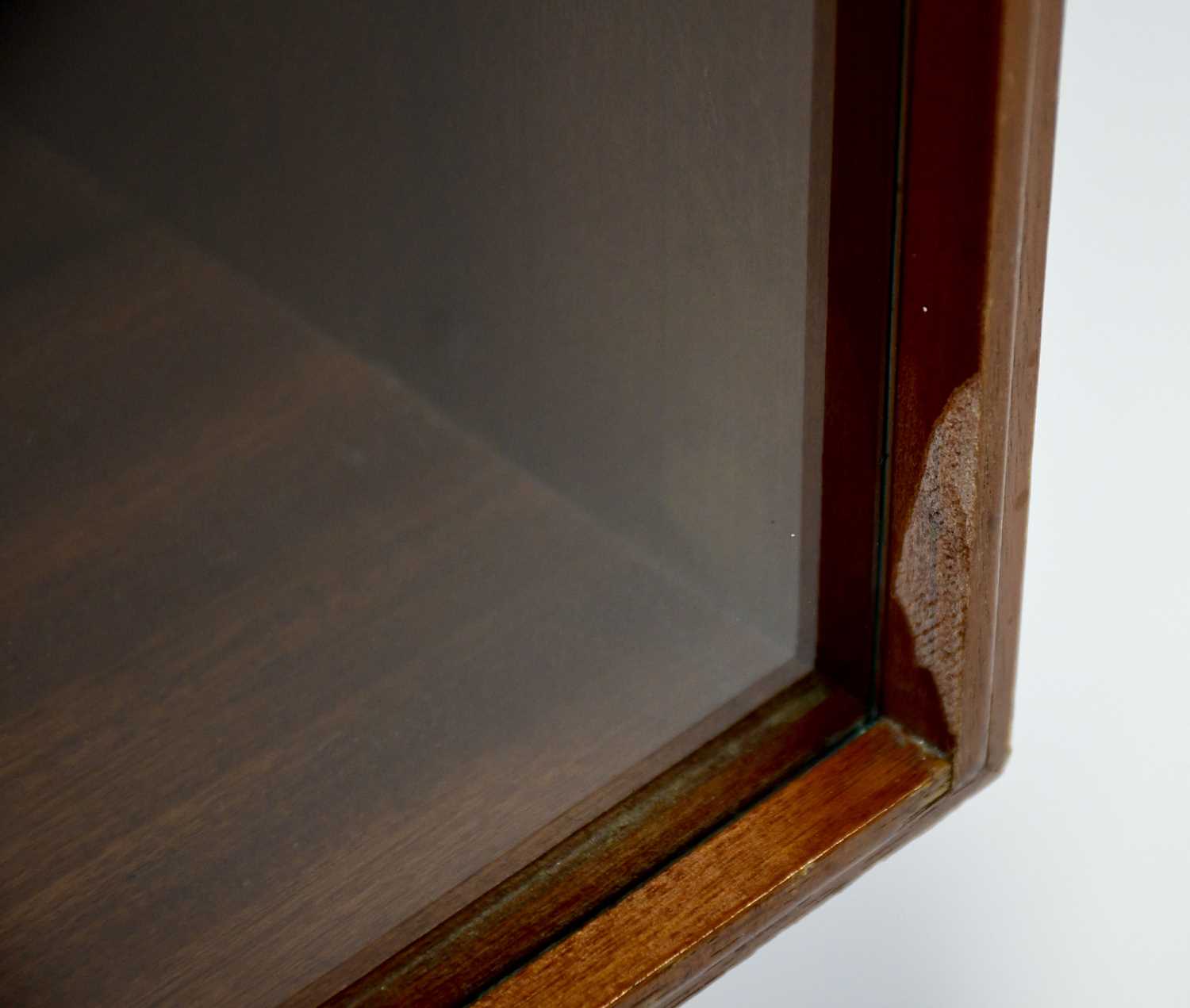 BEAVER & TAPLEY LTD; a mid-20th century teak glazed bookcase with pair of sliding doors enclosing - Image 3 of 5