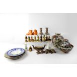 A group of contemporary Oriental-style ceramics to include a large baluster vase, ginger jar,