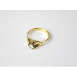 A 14ct yellow gold diamond solitaire ring, diamond approx. 0.15ct, size H, approx. 2.07g.
