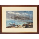 X ROBERT CHASE (American, 20th century); watercolour, 'Storm Coming', signed lower right, title,