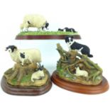BORDER FINE ARTS; three boxed figure groups comprising 'Farming Today' A9787 'Black Faced Sheep', '