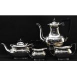 EH PARKIN & CO; a Queen Elizabeth II hallmarked silver four-piece tea set, comprising coffee pot,