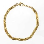 A 9ct gold double link bracelet, length 19cm, approx. 11.4g.