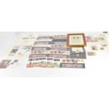 Various mixed stamps, stamp sets and coin covers to include two penny black, penny red, with