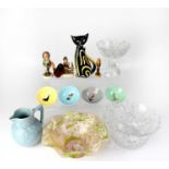 A group of mixed ceramics and glassware to include a decorative glass bowl in the style of Murano, a