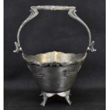 A 19th century hallmarked silver Austrian basket, with Art Nouveau decorated handle and body, raised