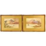 E. M. EARP (British, 19th century); two watercolour scenes, 'Loch Awe' and 'Loch Leven', each signed