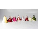 ROYAL DOULTON; eight small figures comprising HN3268 'Buttercup', HN3396 'Buddies', HN3216 'Fair