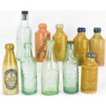 Various collectible bottles to include four green glass examples including 'J A Turner Aston-Under-