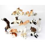 A large quantity of mainly Russian porcelain models of animals, to include pandas, cats, deer,