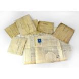 Seven vellum documents from early to late 1800s to include probate, indenture, 'Copy of