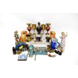 A quantity of mixed early/mid-20th century ceramics and collectibles to include figures, brass