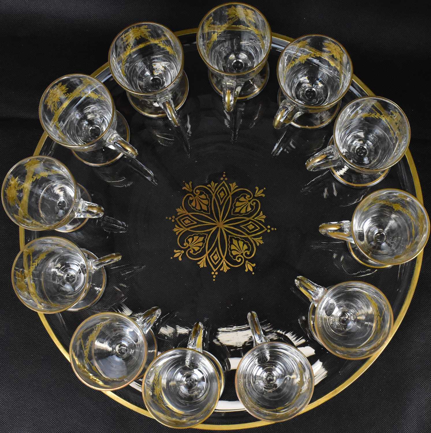 A late 19th/early 20th century lidded punch bowl, height 46cm, ladle, tray, diameter 38cm, and - Image 3 of 8