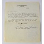 WILLIAM CARLOS WILLIAMS; a typed note dated 1st July '55 to Miss Marks, and signed 'Sincerely