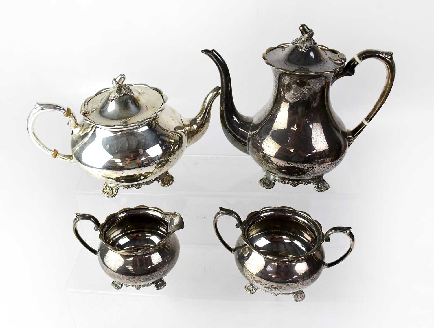 An Elizabeth II hallmarked silver four-piece tea service, Cooper Bros & Son Ltd, London 1963, - Image 2 of 2