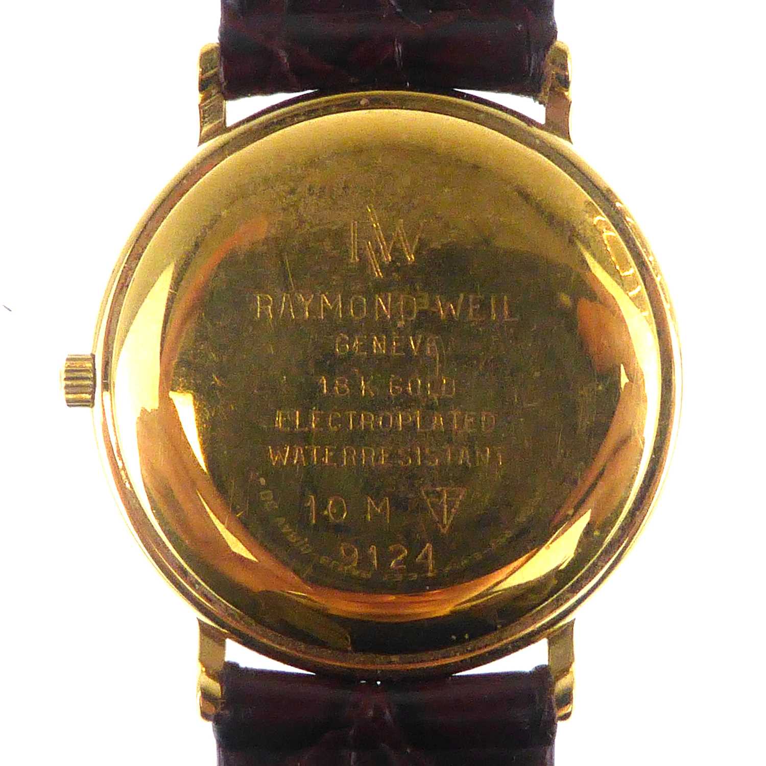 RAYMOND WEIL; a gentlemen's Genève wristwatch, the white enamelled dial set with Roman numerals - Image 3 of 4