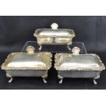 A pair of Elizabeth II hallmarked silver pair cigarette boxes/cendriers with ornate floral