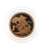 THE ROYAL MINT; an Elizabeth II 2018 proof sovereign for the 65th anniversary of her majesty's