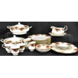 ROYAL ALBERT; an 'Old Country Roses' part dinner set to include two tureens, oval platters, eleven