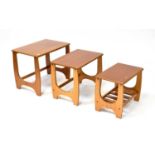 A G-Plan style retro nest of three tables, 48 x 59.5 x 39cm.