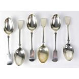 A set of six Victorian hallmarked silver Fiddle pattern tablespoons, James Dixon & Son, Sheffield